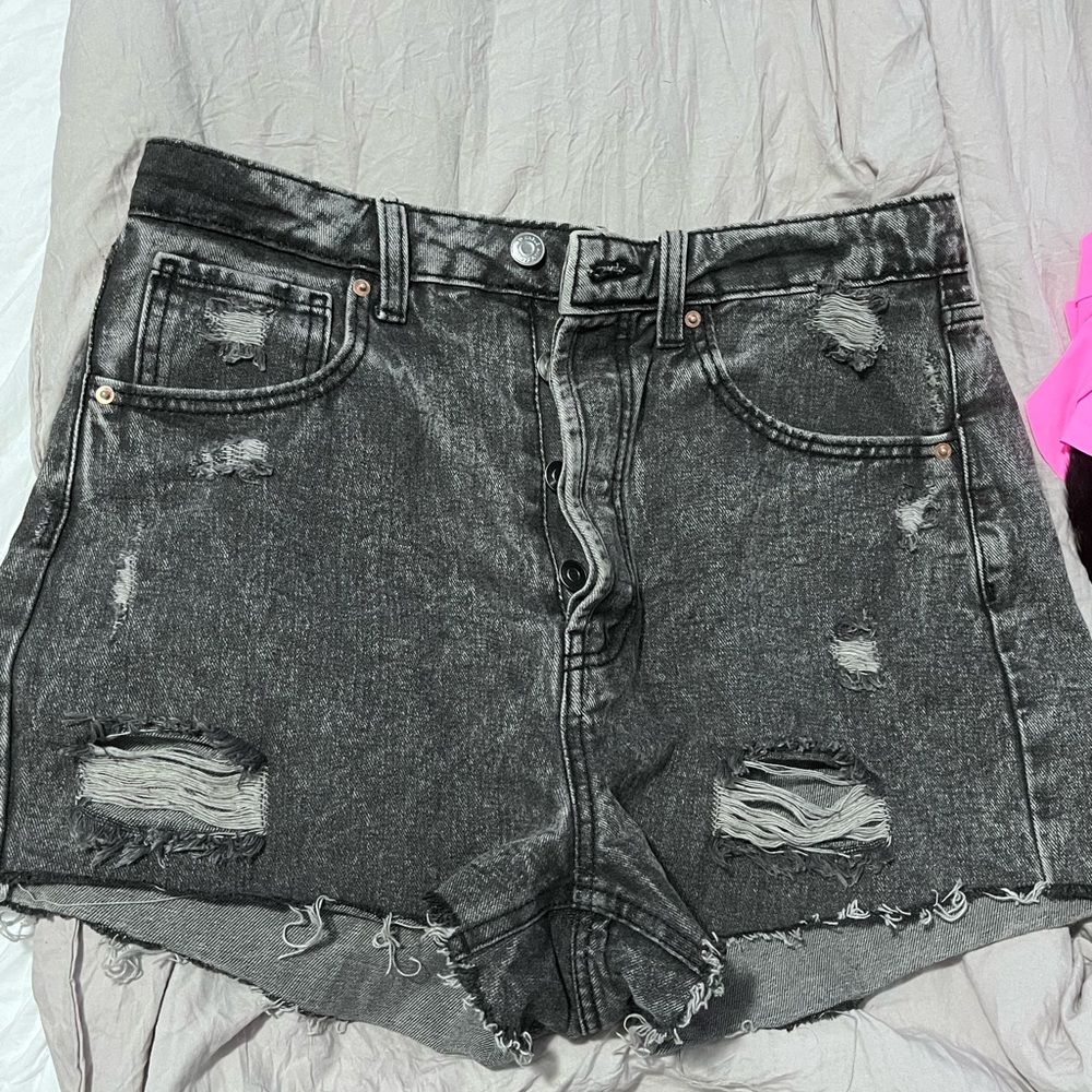 Black washed Jean shorts